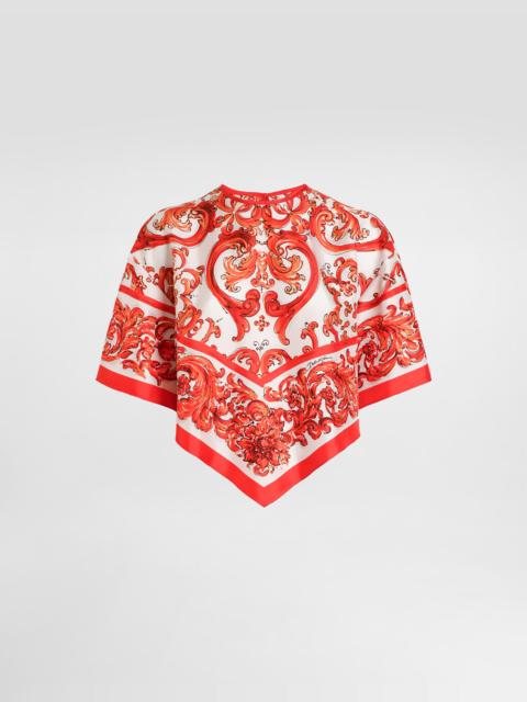 Dolce & Gabbana Majolica-print silk top