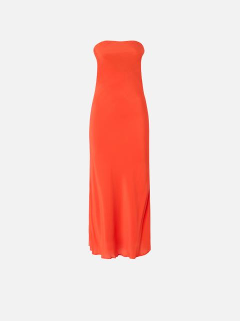PINKO LONG BANDEAU DRESS IN VISCOSE AND SILK CRÊPE DE CHINE