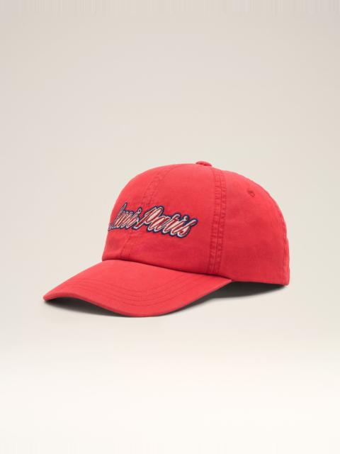 AMI Paris RED COTTON CAP WITH AMI PARIS EMBOIRERY