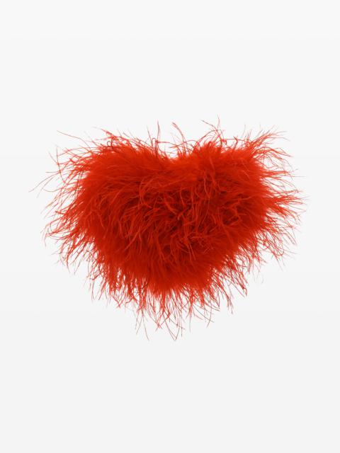 Alexander Wang HEART PILLOW CLUTCH IN OSTRICH