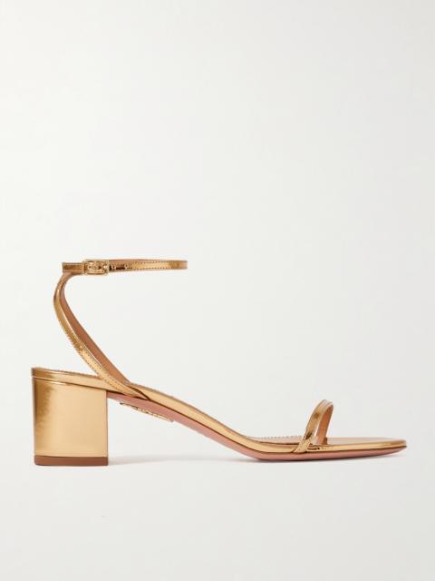 AQUAZZURA Olie 50 Metallic Leather Sandals