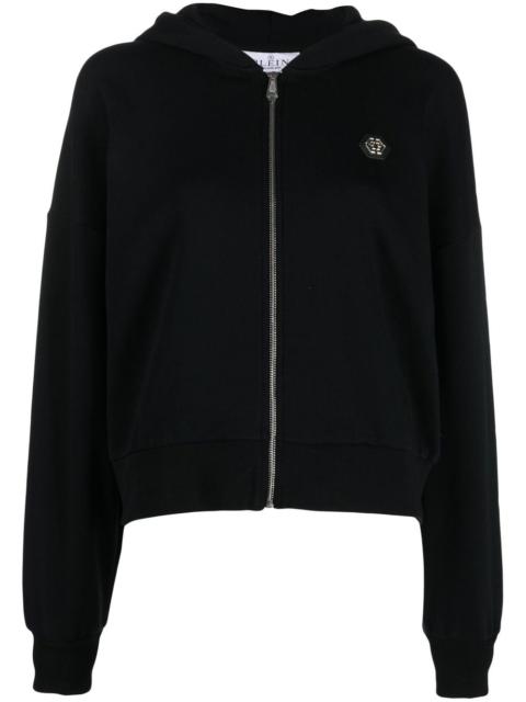 PHILIPP PLEIN skull-embellished zip-up hoodie