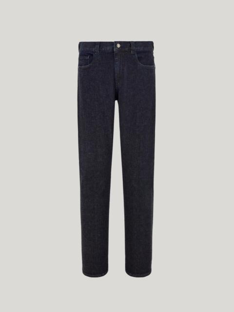 Canali DARK BLUE COMFORT COTTON AND CASHMERE DENIM REGULAR-FIT JEANS