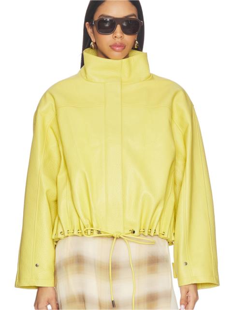 AEXAE Leather Pebble Utility Jacket