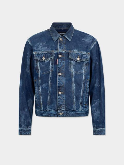 DSQUARED2 DARK FROSTED OVERSIZED JEAN JACKET