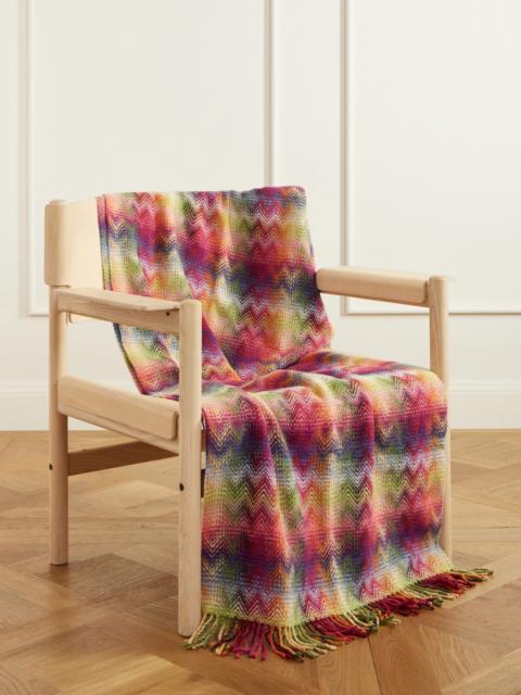 Missoni Montgomery Fringed Striped Recycled Wool-blend Throw