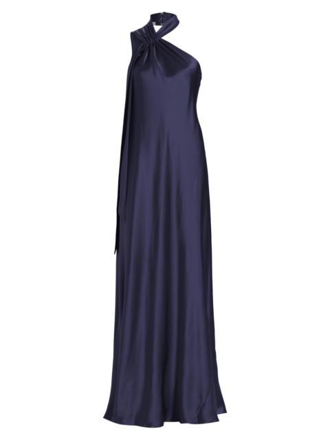 GALVAN Women's Ushuaia Satin Tieneck Gown - Midnight