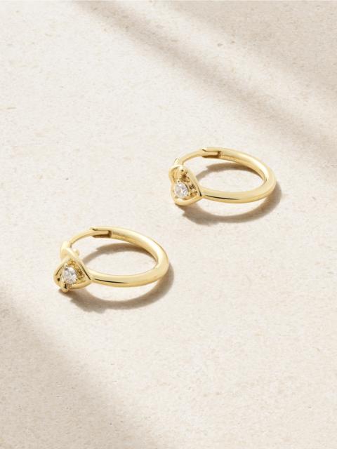 STONE AND STRAND Tie The Knot 9-karat Gold Diamond Hoop Earrings