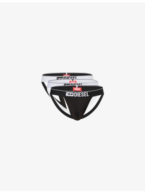 Diesel Branded-Waistband Pack of Three Stretch-Cotton Jock Strap