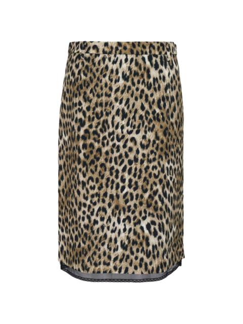 N°21 animal-print lace midi skirt
