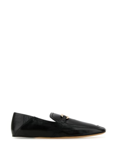 FERRAGAMO 검정 가죽 Elaine Loafers