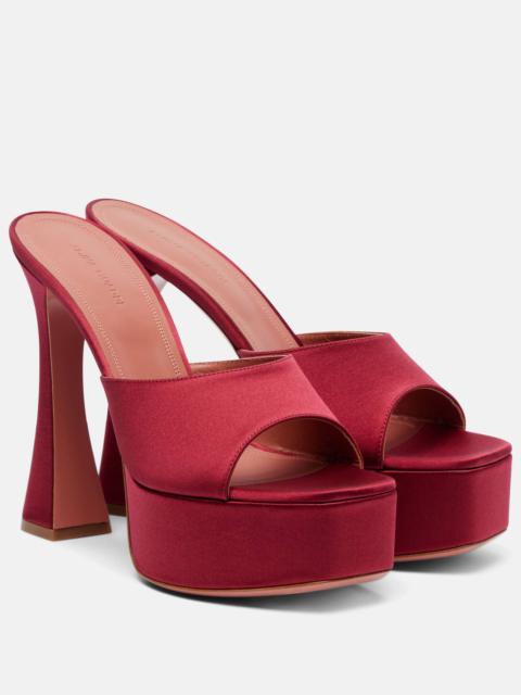 Amina Muaddi Dalida 140 satin platform mules