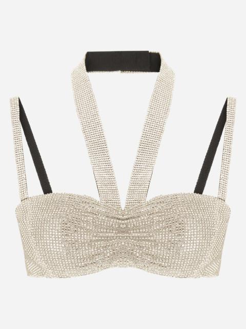 Dolce & Gabbana Crystal mesh bandeau top