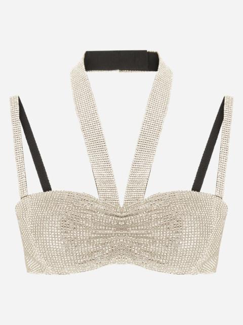 Crystal mesh bandeau top