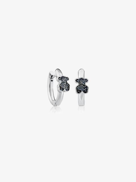 TOUS Silver TOUS Gen Hoop Earrings with Spinels