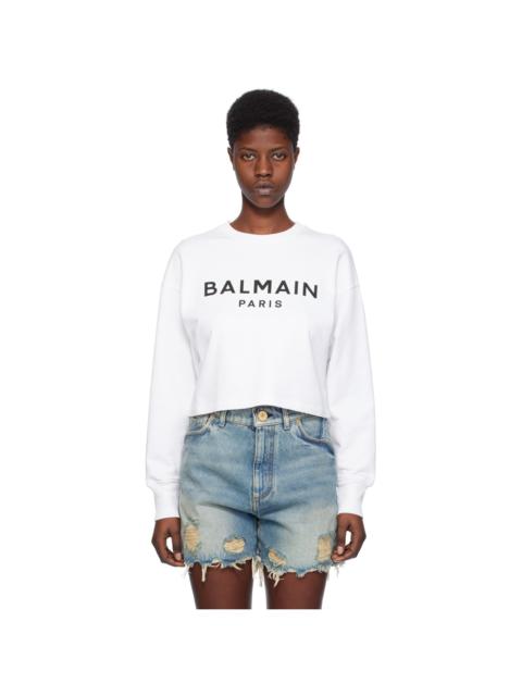 Balmain White Printed Sweatshirt