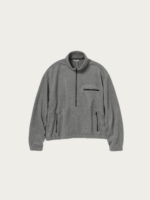 AURALEE Pure Silk Comfort Fleece Half Zip P/O - Top Gray