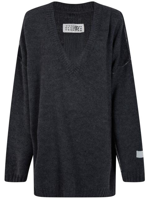 MM6 Maison Margiela V Neck Oversized Sweater