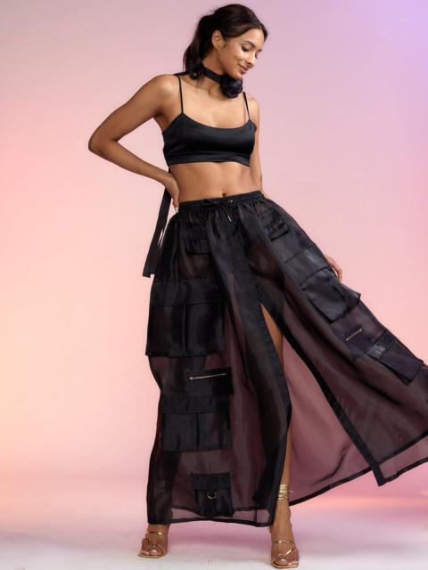 CYNTHIA ROWLEY Organza Cargo Skirt