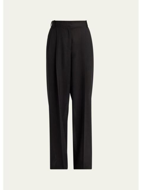 TOM FORD Double-Pleated Wool Straight-Leg Trousers
