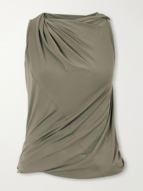 Rick Owens Luna draped crepe-jersey tank Green