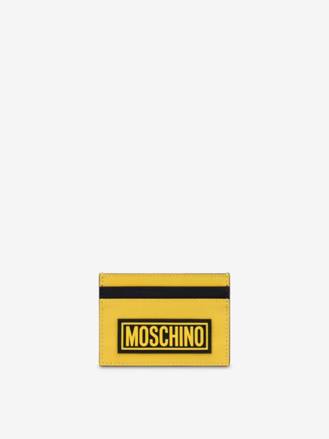 Moschino RUBBER LOGO CALFSKIN CARD HOLDER