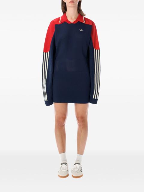 adidas Originals colour-block mesh-knit mini dress