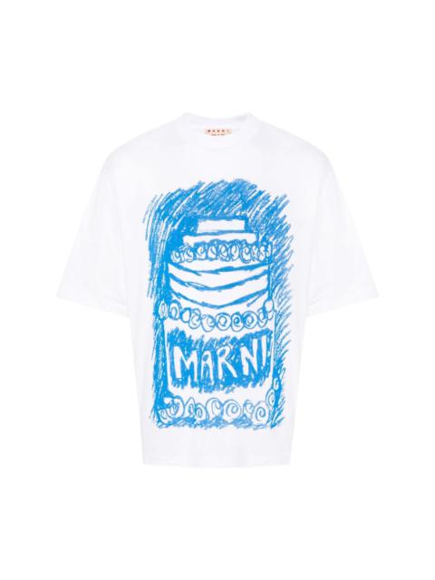 cake-print jersey T-shirt