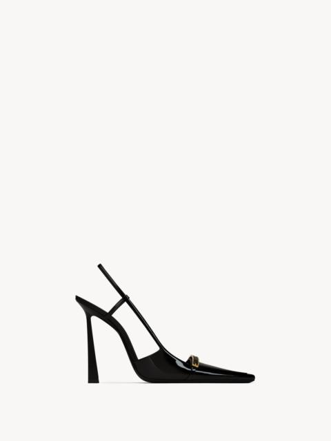 SAINT LAURENT JACQUELINE SLINGBACK PUMPS IN PATENT LEATHER