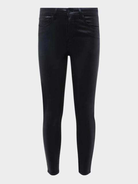 L'AGENCE Margot Coated High-Rise Skinny Ankle Jeans