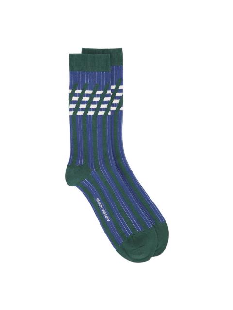 HENRIK VIBSKOV STRIPES SOCKS HOMME - STRIPES GREEN
