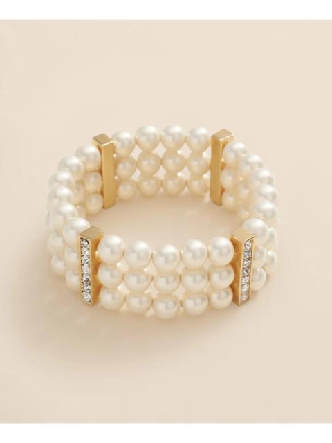 Brooks Brothers Triple Strand Stretch Faux-Pearl Bracelet