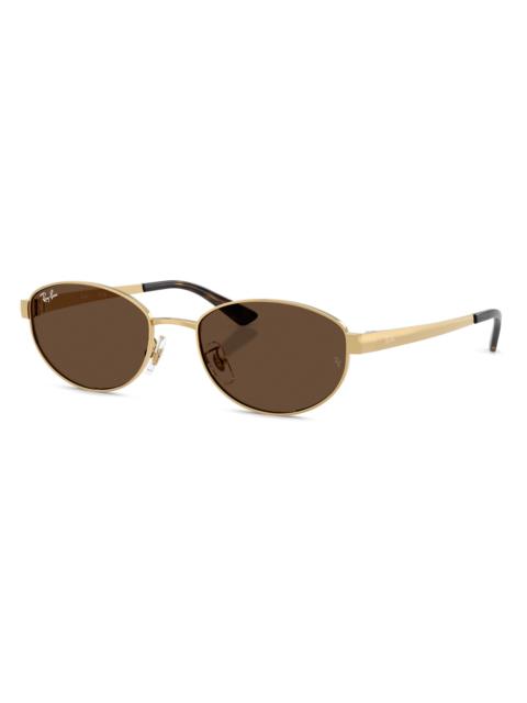 Ray-Ban Women's RB3774D 55MM Oval Sunglasses - Gold Brown