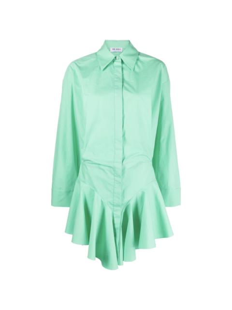 ruffled mini shirt dress