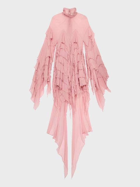 Blumarine SHORT GEORGETTE DRESS WITH RUFFLES