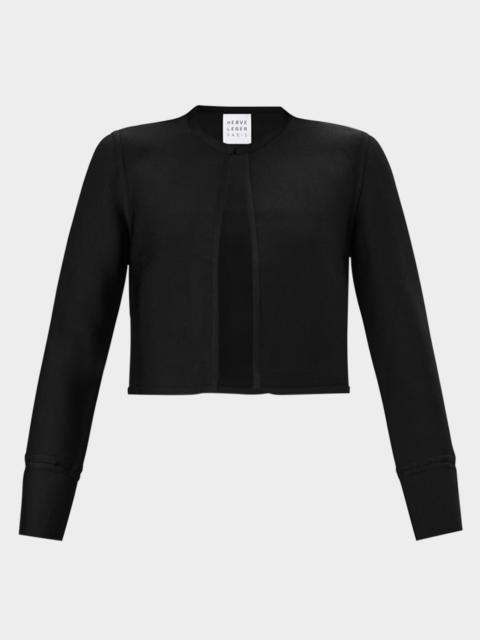 HERVE LEGER The Lucia Cropped Crewneck Jacket