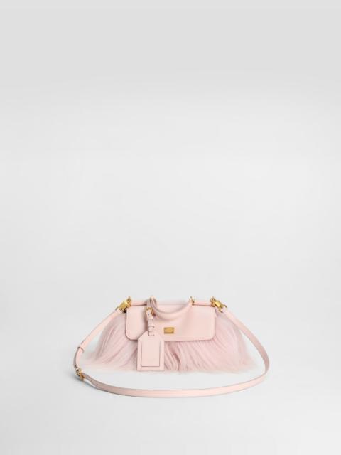Dolce & Gabbana Mini My Sicily handbag in long-hair goat fur and plongé calfskin
