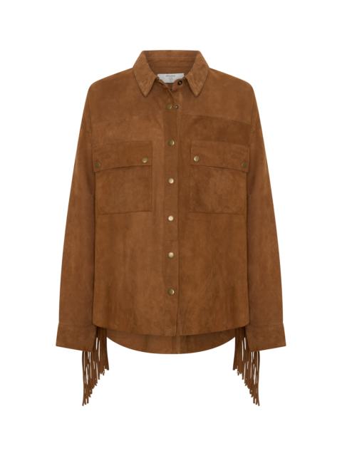 ONE TEASPOON Daria Fringed Suede Jacket - Chestnut