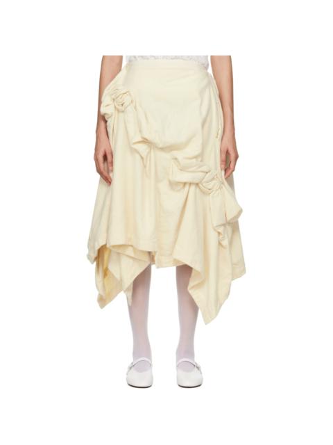 TAO Comme Des Garçons Off-White Wool Midi Skirt