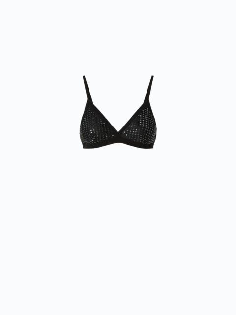 PINKO MESH-EFFECT BRA WITH RHINESTONES