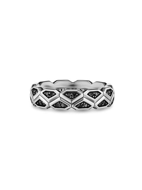 DAVID YURMAN Men's Hex Band Ring in Sterling Silver - Black Diamond