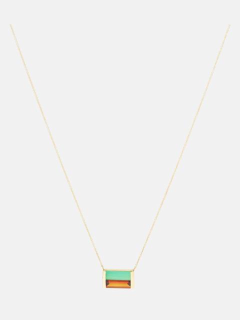 ALIITA Bi Maxi 9kt gold necklace with chrysoprase and citrine