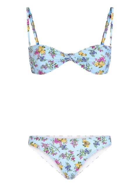 Dolce & Gabbana floral-print twist bikini