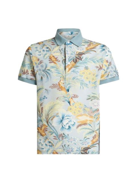 floral-print polo shirt