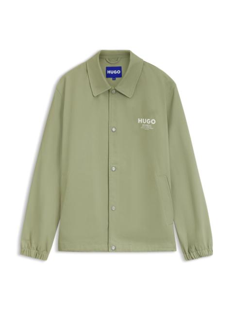 HUGO COTTON-TWILL COACH JACKET WITH LOGO DETAILS