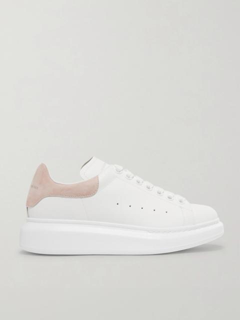 Alexander McQueen Suede-trimmed Leather Exaggerated-sole Sneakers
