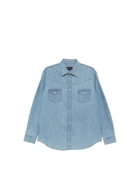 EMPORIO ARMANI Denim cotton shirt