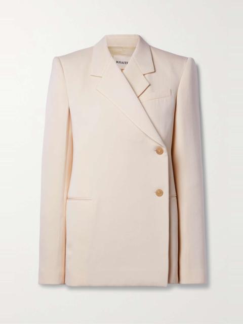 KHAITE Otero asymmetric wool-blend twill blazer