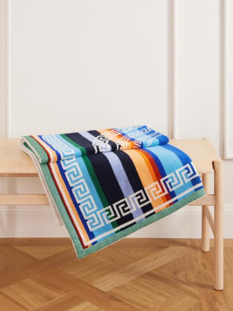 VERSACE Striped Cotton Beach-towel
