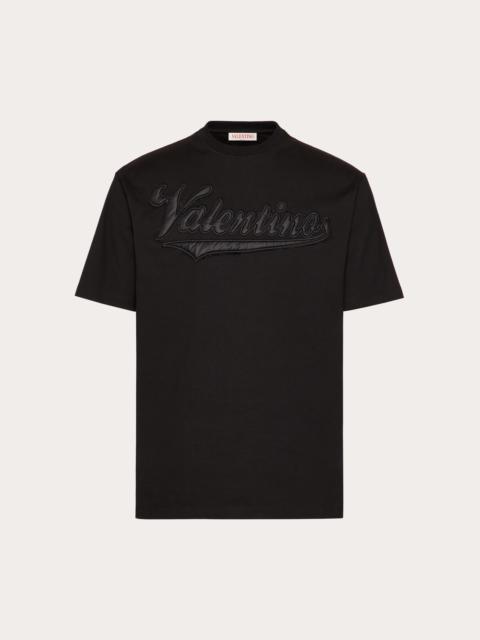 Valentino COTTON T-SHIRT WITH VALENTINO PATCH
